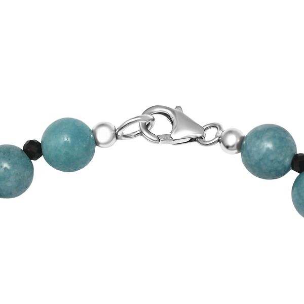 Natürliches milchiges Aquamarin und schwarzes Spinell-Armband, 18,5cm - 63 ct. image number 4