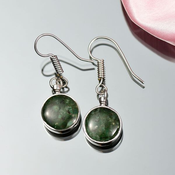 Smaragd Matrix Ohrringe, Messing ca. 6.00 ct image number 2