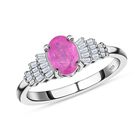Fissure gefüllt rosa Saphir und Diamant Ring 925 Silber platiniert  ca. 1,33 ct image number 3