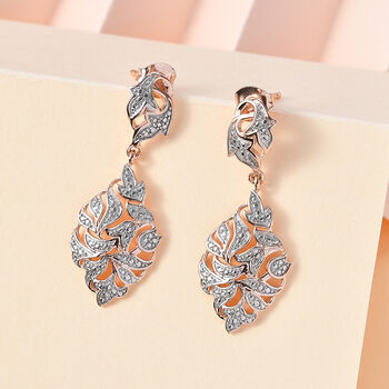 ALLORO Ohrringe mit Diamantakzenten, 925 Silber 750 Ros&eacute;gold Vermeil