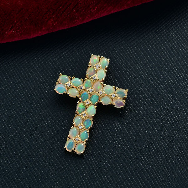 D'Joy AA nat&uuml;rlicher, &auml;thiopischer Welo Opal und Zirkon Anh&auml;nger - 2,88 ct. image number 2