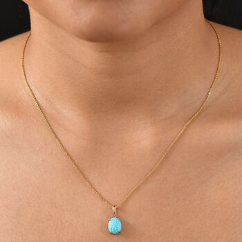 AA Sleeping Beauty T&uuml;rkis Schmuckset 925 Silber 750 Gelb Vergoldet ca. 2,29 ct.