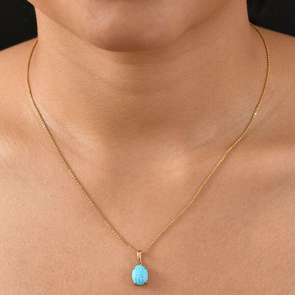 AA Sleeping Beauty T&uuml;rkis Schmuckset 925 Silber 750 Gelb Vergoldet ca. 2,29 ct. image number 3