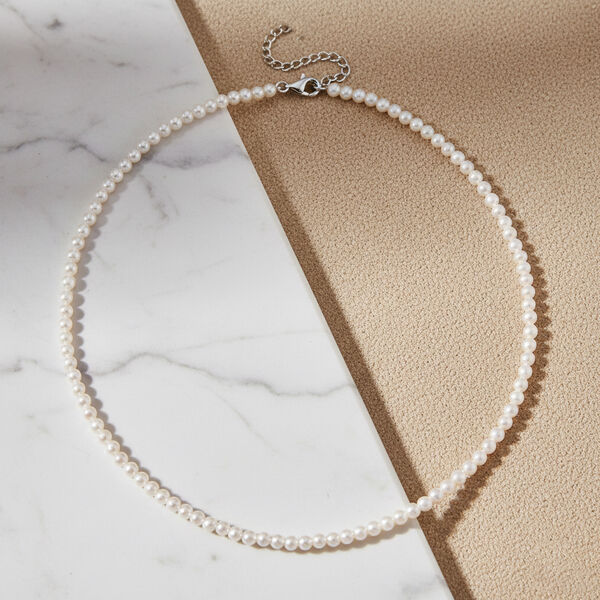 D'Joy AAA Chinesische Akoya-Perle (3-5 mm) Halskette ca. 45 cm + 5 cm Extender, 925 Silber rhodiniert image number 1