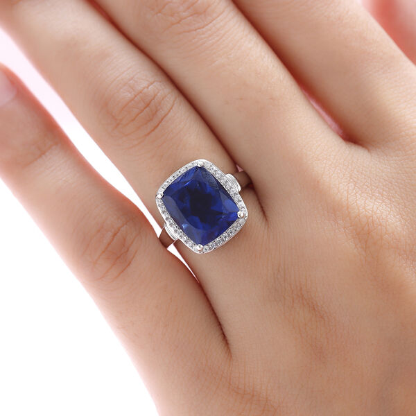 Ceylonfarbener Quarz und Zirkon-Ring, 925 Silber platiniert - 6,64 ct.&nbsp; image number 3