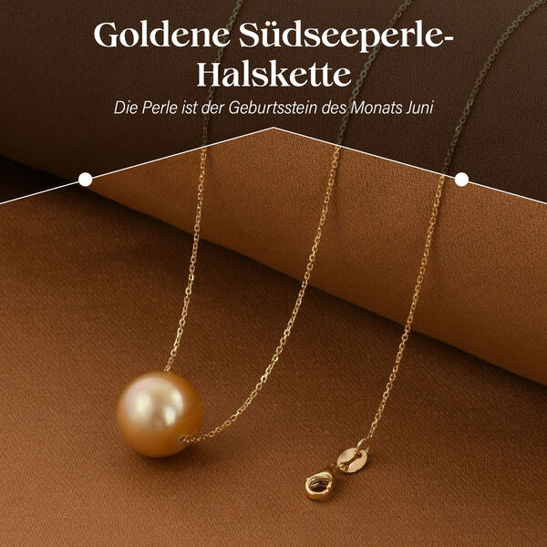 ILIANA - AAA goldene S&uuml;dseeperle-Halskette, 45 cm - 10,8 ct. image number 1
