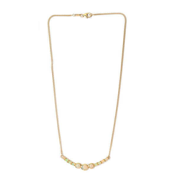 Nat&uuml;rliche, &auml;thiopische Opal-Halskette in Silber image number 3