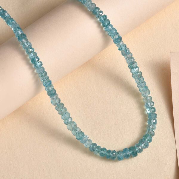 Lagunen Apatit Halskette ca. 50 cm 925 Silber rhodiniert ca. 100.00 ct image number 2