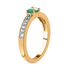 AAA Smaragd und weißer Zirkon-Ring, 925 Silber vergoldet  ca. 0,55 ct image number 4