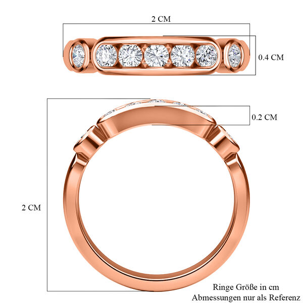 Moissanit Ring, 925 Silber Ros&eacute;gold Vermeil - 0,49 ct. image number 7