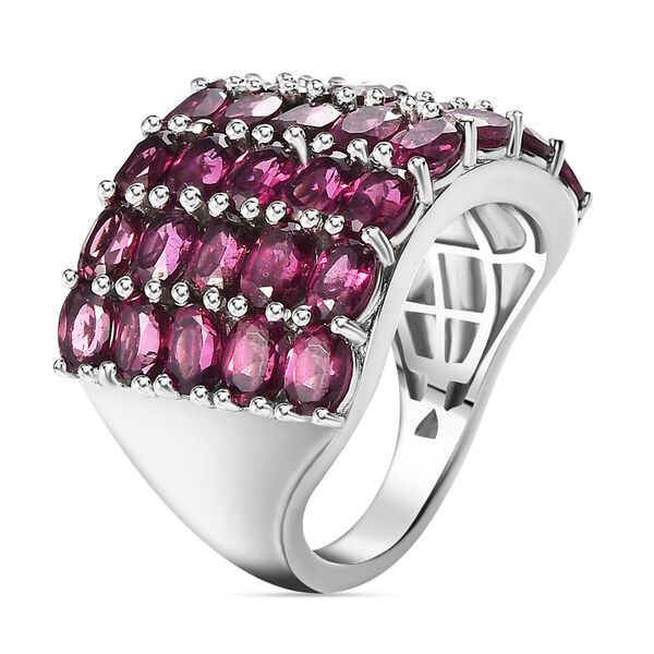 Natürlicher Rhodolith Granat Ring, 925 Silber platiniert (Größe 18.00) ca. 8.09 ct image number 5