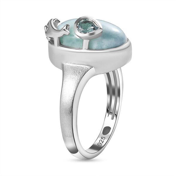 AA Larimar und himmelblauer Topas-Ring-  7,14 ct. image number 5