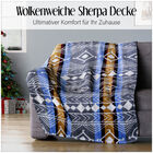 Wolkenweiche Sherpa-Decke mit Santa-Fe Muster, Grau und Mehrfarbig image number 6