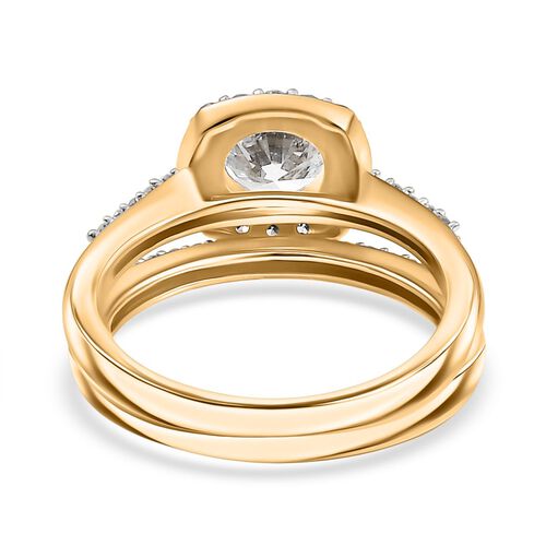 LUXURIANT DIAMOND - Lab Grown Diamant SI Schmuckset 925 Silber 750 Gelbgold Vermeil (Größe 18) ca. 1.50 ct image number 5