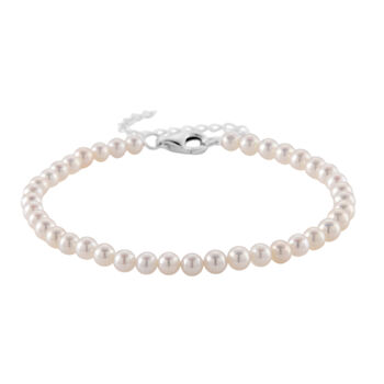 D'Joy AAA Chinesische Akoya-Perle (3-5 mm) Armband ca. 18 cm + 5 cm Extender, 925 Silber rhodiniert
