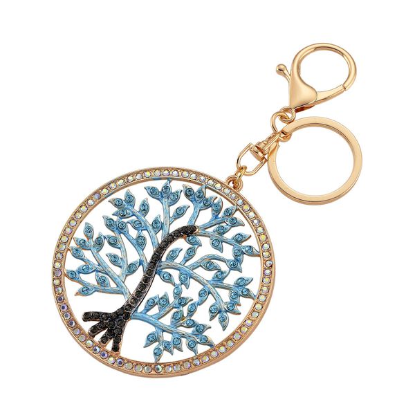 3er-Set Mehrfarbige Kristall- und Emaille-Schl&uuml;sselanh&auml;nger, Lebensbaum, Elefant und Herz image number 4