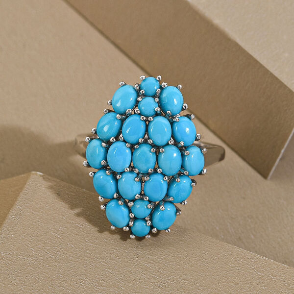 Amerikanischer, Nat&uuml;rlicher Sleeping Beauty T&uuml;rkis-Ring, 925 Silber platiniert  ca. 2,47 ct image number 2