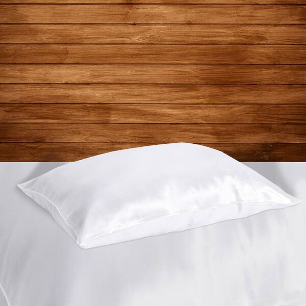Kissenbezug aus 100% Maulbeerseide mit Hyalurons&auml;ure und Argan&ouml;l (Gr&ouml;&szlig;e 50x75cm) - Wei&szlig; image number 2