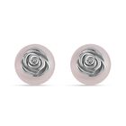 Weiße Muschelkernperle Ohrringe 925 Silber rhodiniert