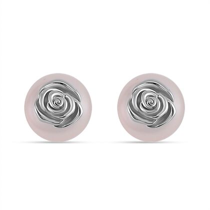 Wei&szlig;e Muschelkernperle Ohrringe 925 Silber rhodiniert