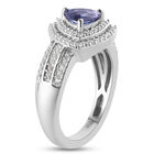 Tansanit und Zirkon-Ring, 925 Silber platiniert  ca. 1,42 ct image number 4