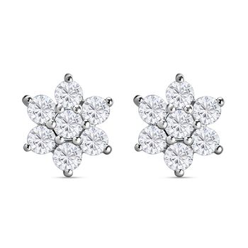 Wei&szlig;e Zirkon-Ohrringe, 925 Silber ca. 0,98 ct