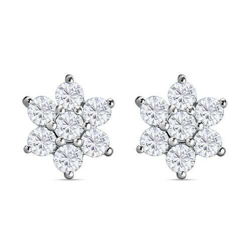 Weiße Zirkon-Ohrringe, 925 Silber ca. 0,98 ct image number 0