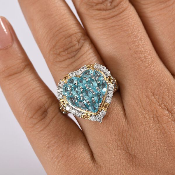 Betroka Blauer Apatit Ring 925 Silber rhodiniert (Gr&ouml;&szlig;e 21.00) ca. 3,56 ct image number 2