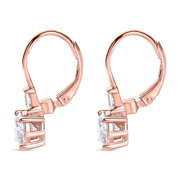 Moissanit Ohrringe, 925 Silber 750 Ros&eacute;gold Vermeil - 2,07 ct. image number 3