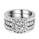 Dreifacher 88 Facetten Moissanit-Ring, ca. 1,78 ct