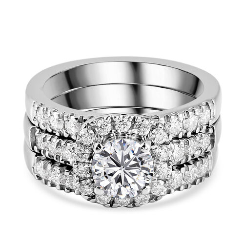 3er-Set- Moissanit Stacking Ring - 1,78 ct. image number 0