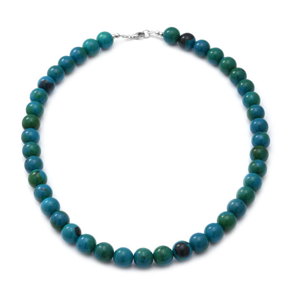 Chrysokoll Halskette ca. 45 cm lange 925 Silber ca. 212.50 ct