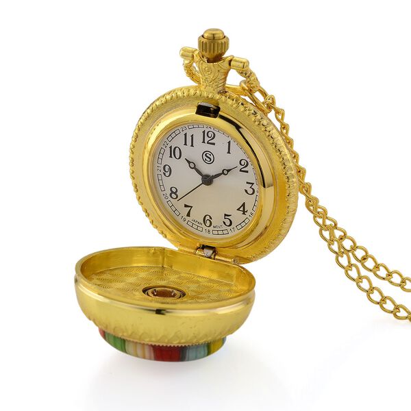 STRADA - Mehrfarbiges Murano-Stil Glas Uhren 91.4 cm Eisen Gelb image number 4