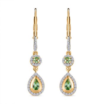 Merelani Mint-Granat Ohrringe, 925 Silber Gelbgold Vermeil ca. 1.11 ct