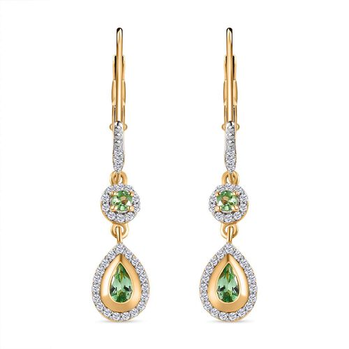 Merelani Mint-Granat Ohrringe, 925 Silber Gelbgold Vermeil ca. 1.11 ct image number 0