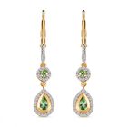 Merelani Mint-Granat Ohrringe, 925 Silber Gelbgold Vermeil ca. 1.11 ct