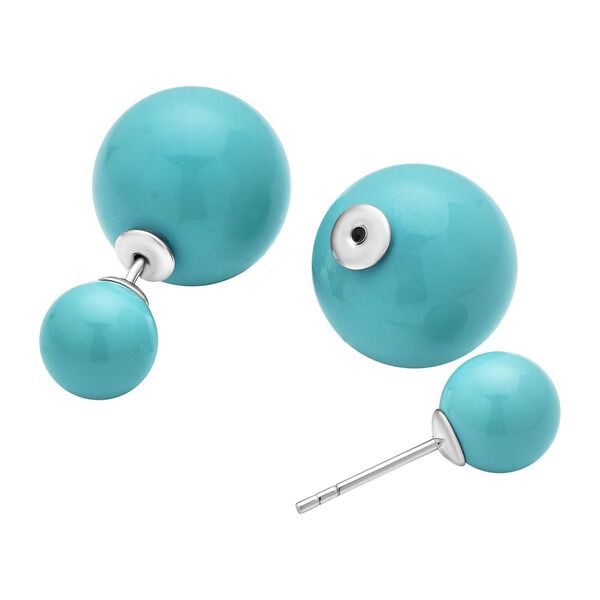 T&uuml;rkise Muschelkernperlen Ohrtsecker image number 4