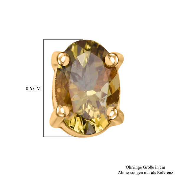 D'Joy Nat&uuml;rlicher goldener Tansanit Ohrringe 925 Silber vergoldet ca. 0,95 ct. image number 5