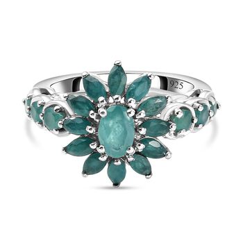 Grandidierit-Ring, 925 Silber platiniert (Gr&ouml;&szlig;e 16.00) ca. 1.84 ct