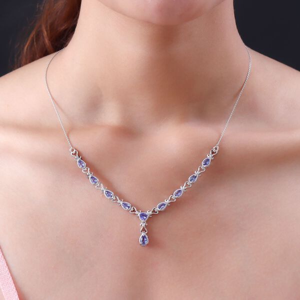 Tansanit Halskette, 45 cm - 2,33 ct. image number 2