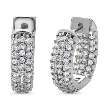 Wei&szlig;e Zirkonia-Creolen, Messing ca. 1.00 ct