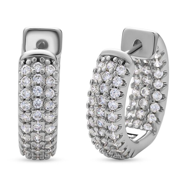 Wei&szlig;e Zirkonia-Creolen, Messing ca. 1.00 ct