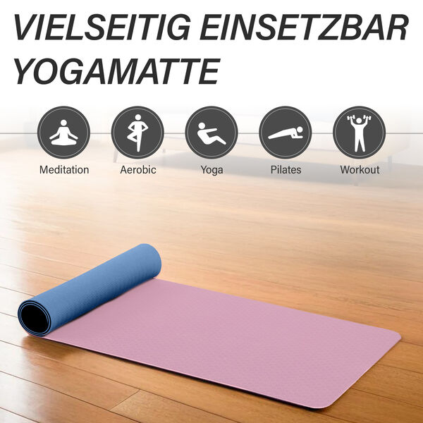 TPE rutschfeste Yogamatte, Rosa image number 4