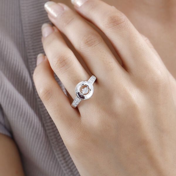 Tanzender Moissanit-Ring, 925 Silber rhodiniert- 0,48 ct. image number 10