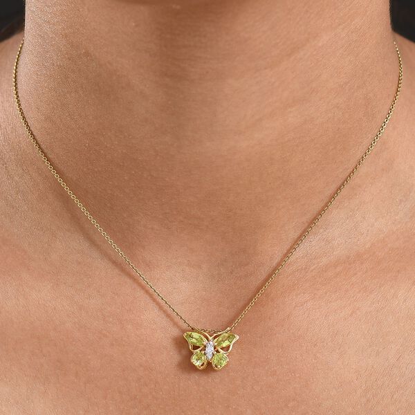 D'Joy Peridot Anhänger 925 Silber vergoldet ca. 0.97 ct image number 3