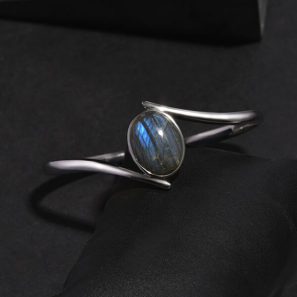 Labradorit Armreif ca. 19 cm Edelstahl ca. 17.34 ct image number 3