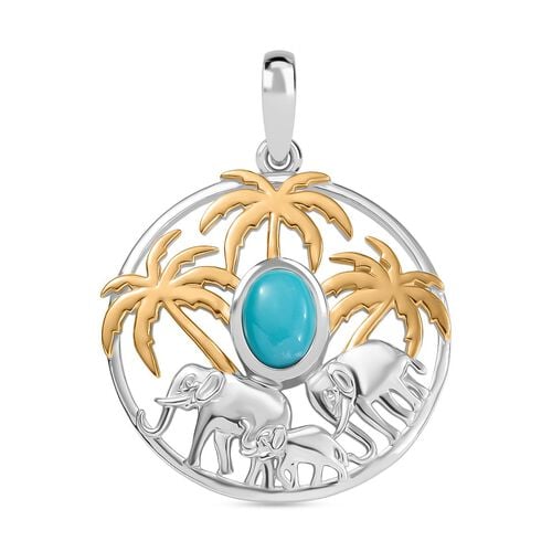 D’joy Sleeping Beauty Türkis Anhänger 925 Silber rhodiniert ca. 0,71 ct. image number 0