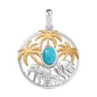 D’joy Sleeping Beauty Türkis Anhänger 925 Silber rhodiniert ca. 0,71 ct.