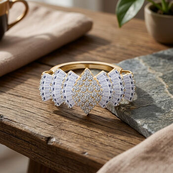 LUXURIANT DIAMOND - Lab Grown Diamant SI-GH Ring 925 Silber 750 Gelbgold Vermeil (Gr&ouml;&szlig;e 16.00) (10-15 Werktage Lieferzeit) ca. 2.00 ct