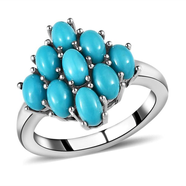 Amerikanischer, nat&uuml;rlicher Sleeping Beauty T&uuml;rkis-Ring, 925 Silber platiniert  ca. 2,05 ct image number 4